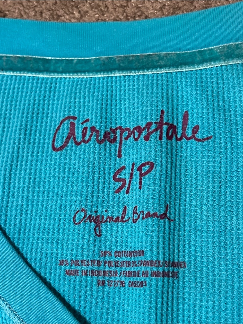 Aeropostale Turquoise Y2k Henley Top - Picture 3 of 3